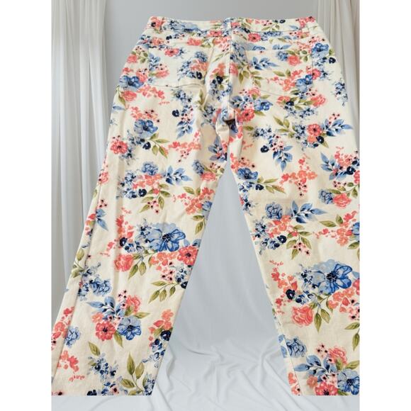 Talbots Simply Flattering 5-Pocket Floral Print Jeans Size 10P - Picture 1 of 6